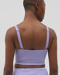 Seersucker V-Wire Cropped Bikini