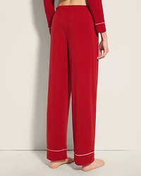 Solid Piped Pajama Pants