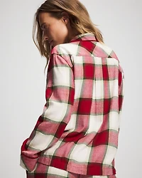 Long-Sleeve Notch Collar Pajama Top