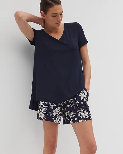 Short Sleeve Pajama Tunic Tee
