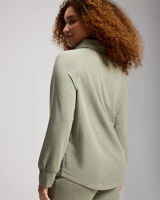 Ultra Soft Funnel Neck Quarter-Zip Top