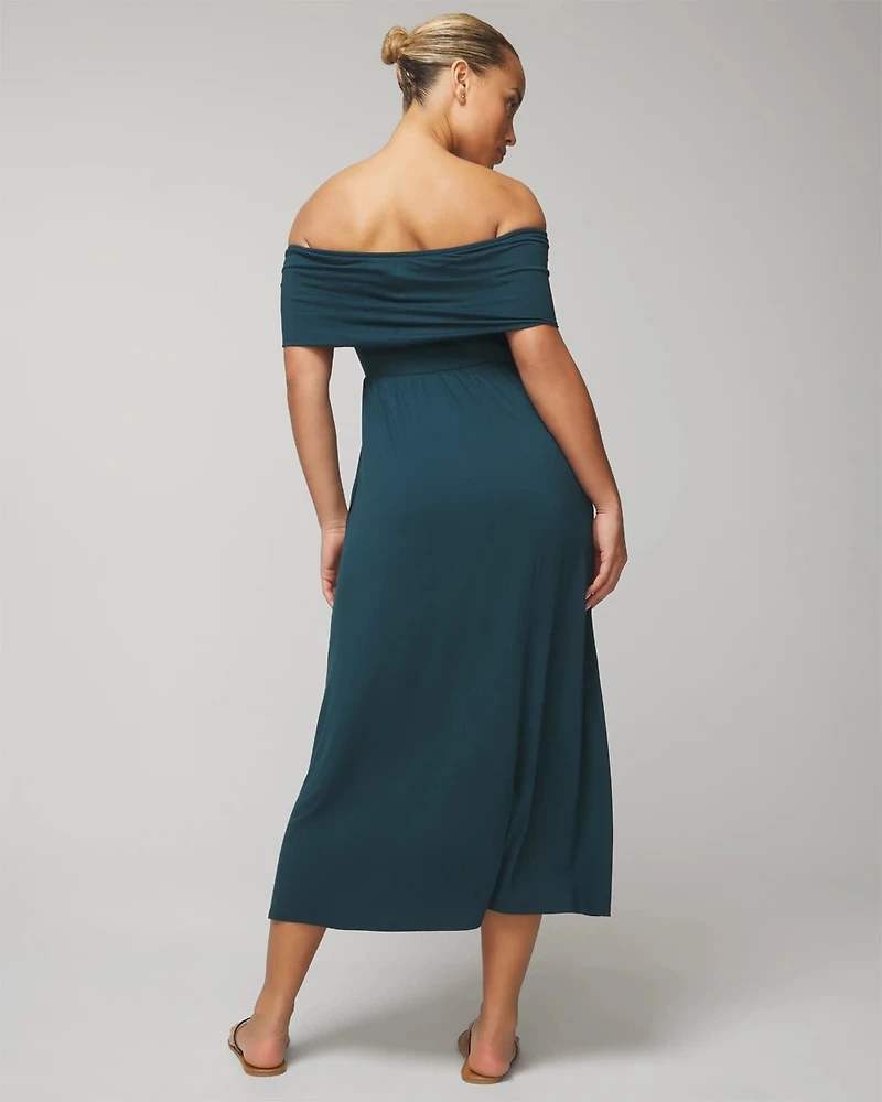 Off-The-Shoulder Midi Bra Dress