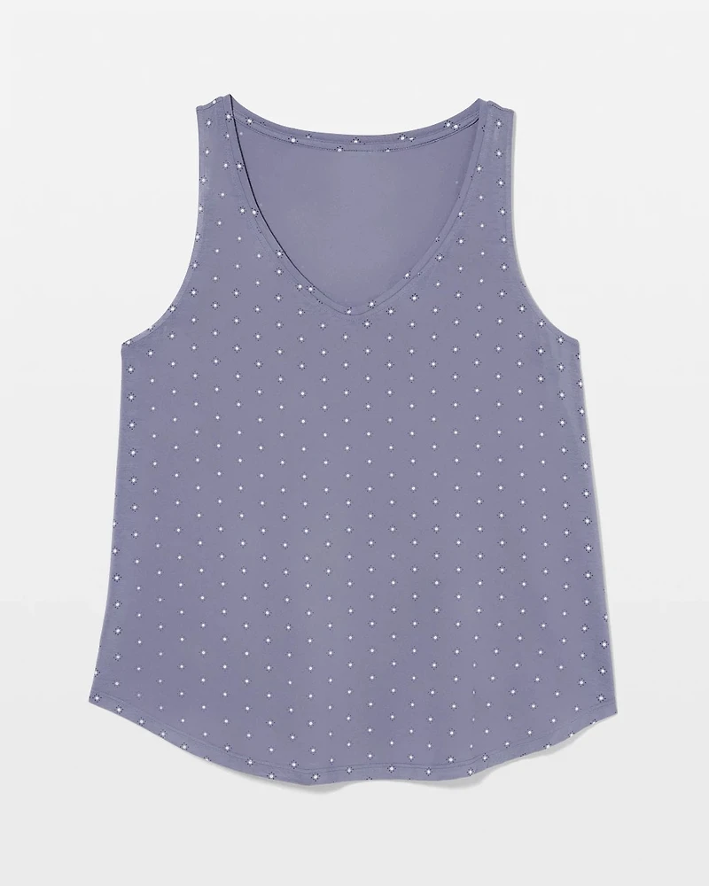 Printed V-Neck Pajama Tank