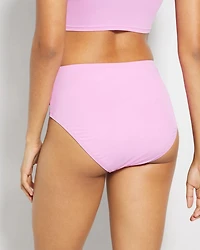 Ruched High-Waist Bikini Bottom