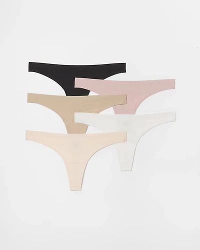Soft Stretch Thong Panty 5 Pack