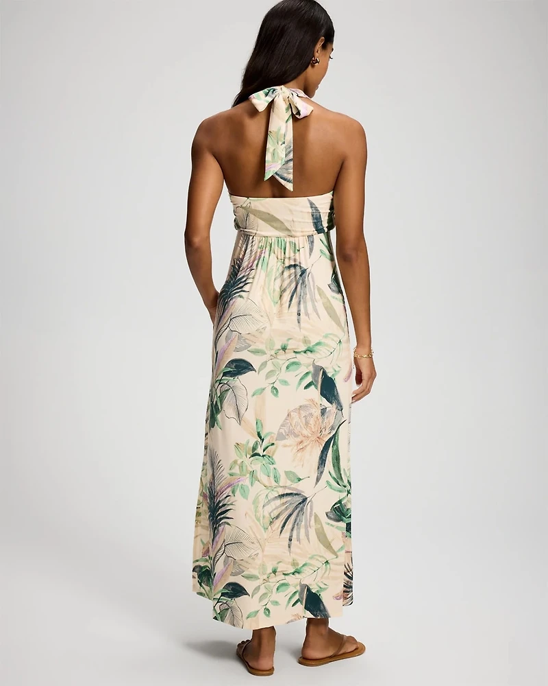 Twist-Front Halter Maxi Bra Dress