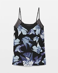 Mesh Trim Pajama Cami