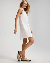 Beach Cotton Collared Short Dress
