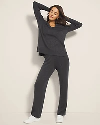 Lurex Straight Leg Sweater Pant