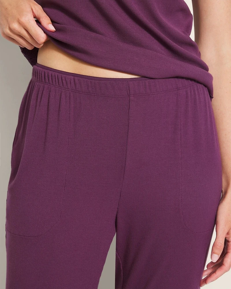 Rib Ankle Pajama Pants