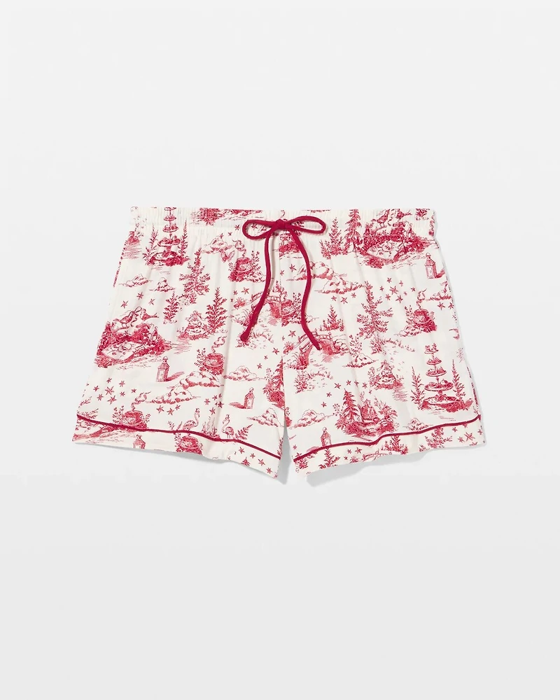 Relaxed Piped Pajama Short