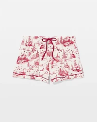 Relaxed Piped Pajama Short