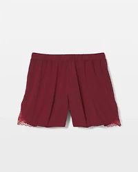Lace Trim Pajama Shorts