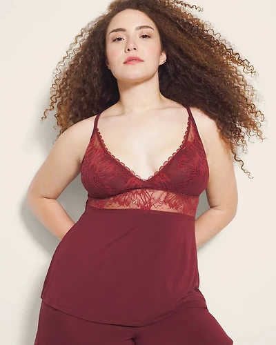 Pajama Cami With Plunge Necklline