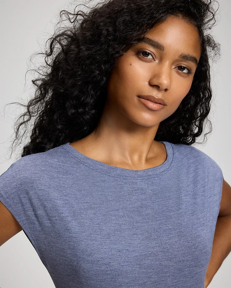 Short Sleeve Boat Neck Top