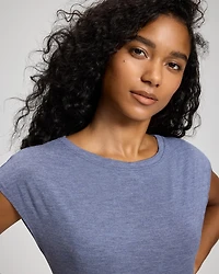 Short Sleeve Boat Neck Top