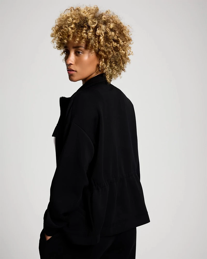 Modern Modal Funnel Neck Cinch Jacket