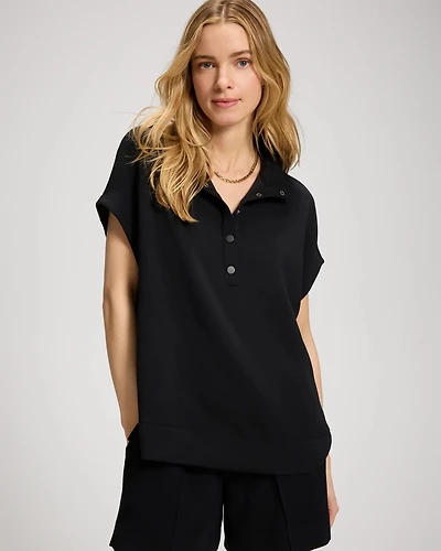 Modern Modal Quarter-Zip Short Sleeve Jacket