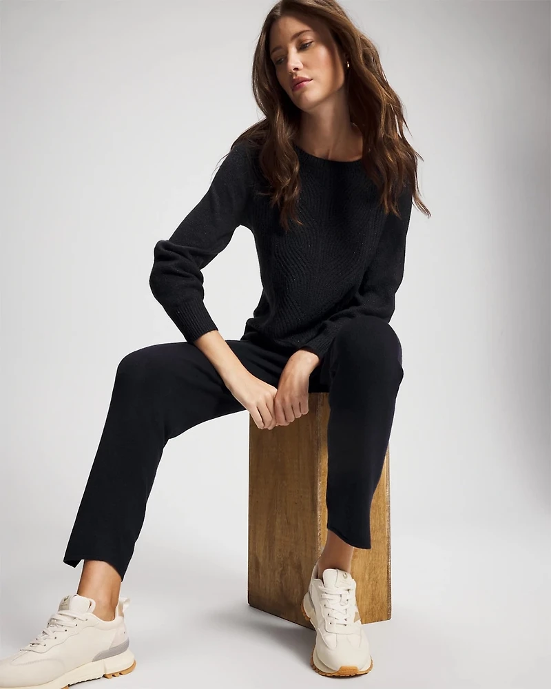 Shimmer Cable Knit Sweater