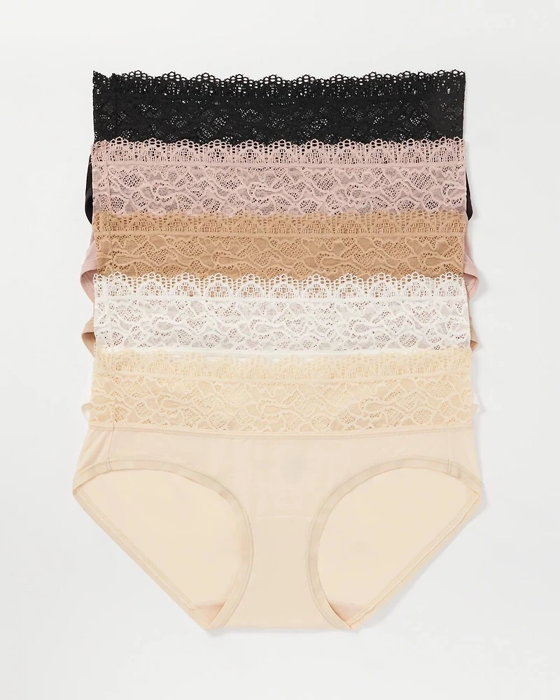 Hipster Panty with Super Soft Enchanting Lace 5 pack