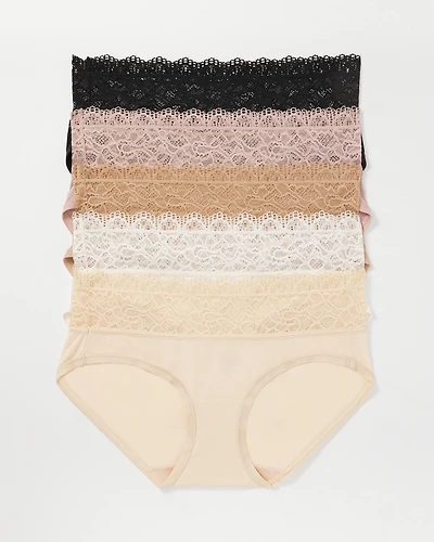 Hipster Panty with Super Soft Enchanting Lace 5 pack
