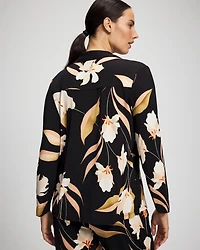 Long-Sleeve Notch Collar Pajama Top