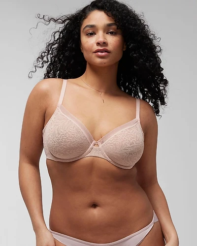 Soma Unlined Perfect Coverage Bra with Stretch Lace