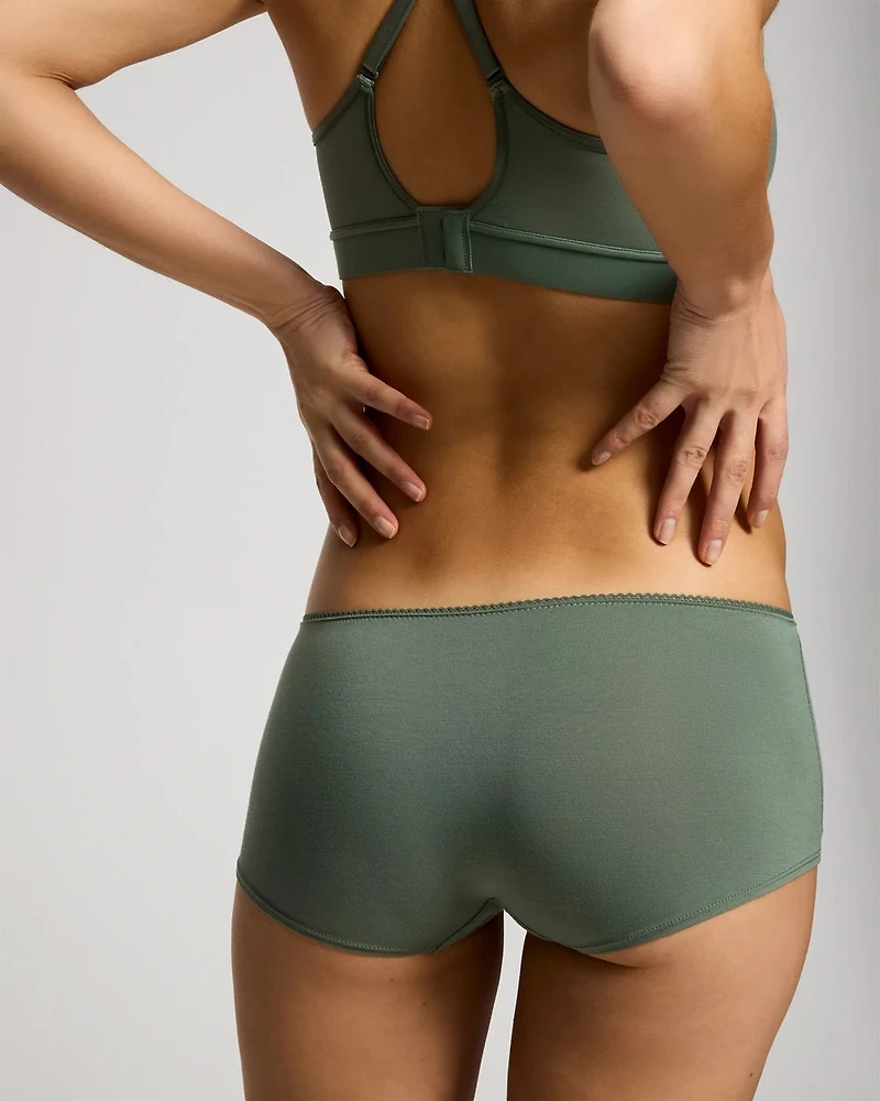 Boyshort Panty with Crochet Lace