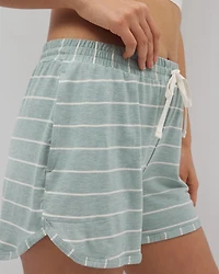 Curved Hem Pajama Shorts