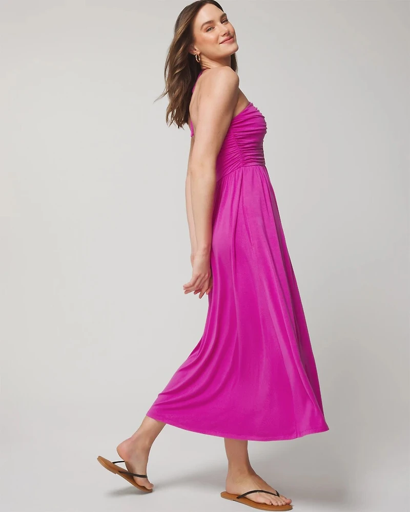Halter Tie Midi Bra Dress