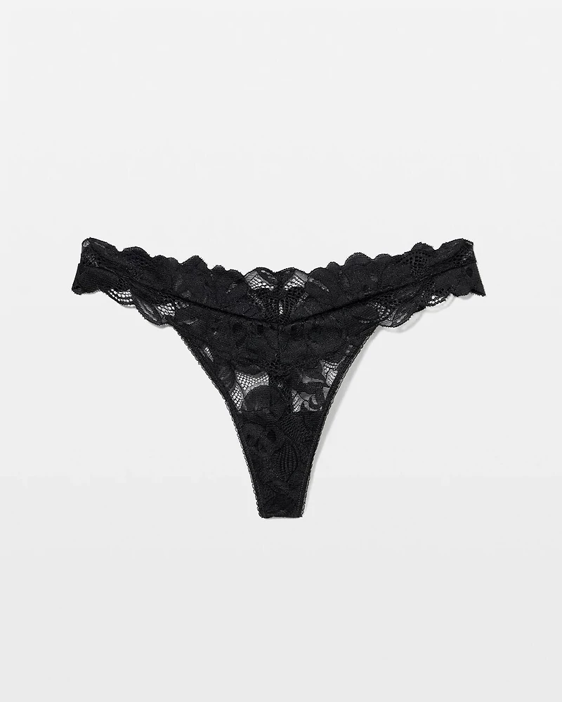 Bold Floral Lace Thong