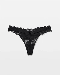 Bold Floral Lace Thong