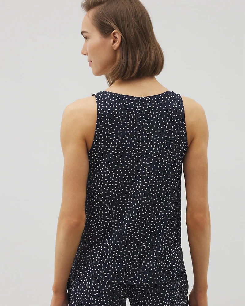 Printed V-Neck Pajama Tank