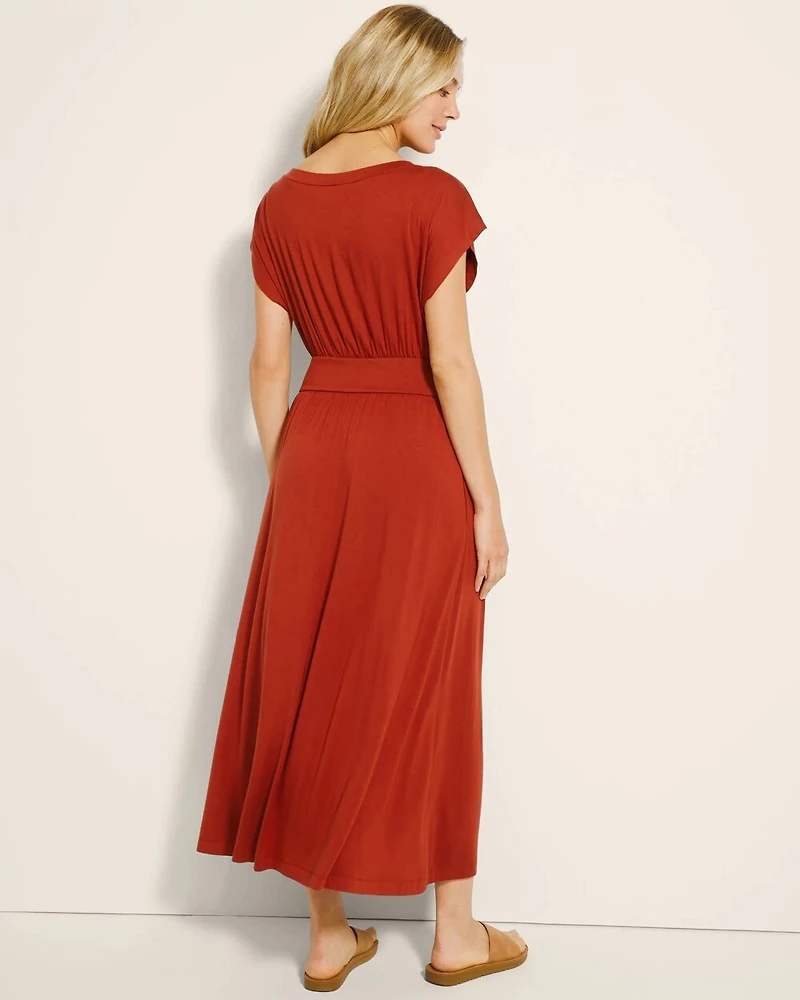 Classic Ballet Neck Midi Bra Dress