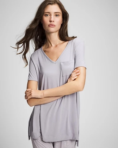 Short Sleeve Pajama Tunic Tee