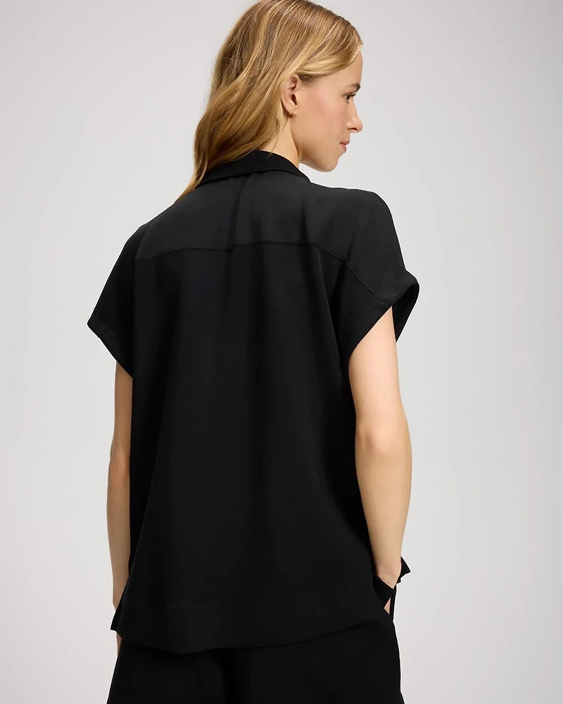 Modern Modal Quarter-Zip Short Sleeve Jacket