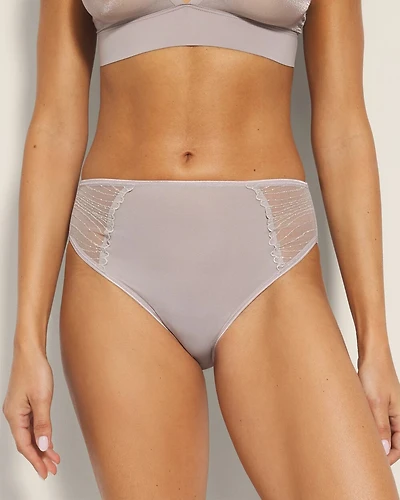 High-Leg Panty with Lurex Embroidery