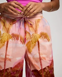 Cotton Voile Wide Leg Relaxed Pants