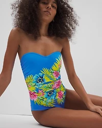 Let's Get Away Shirred Bandeau One Piece