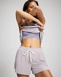 Curved Hem Pajama Shorts