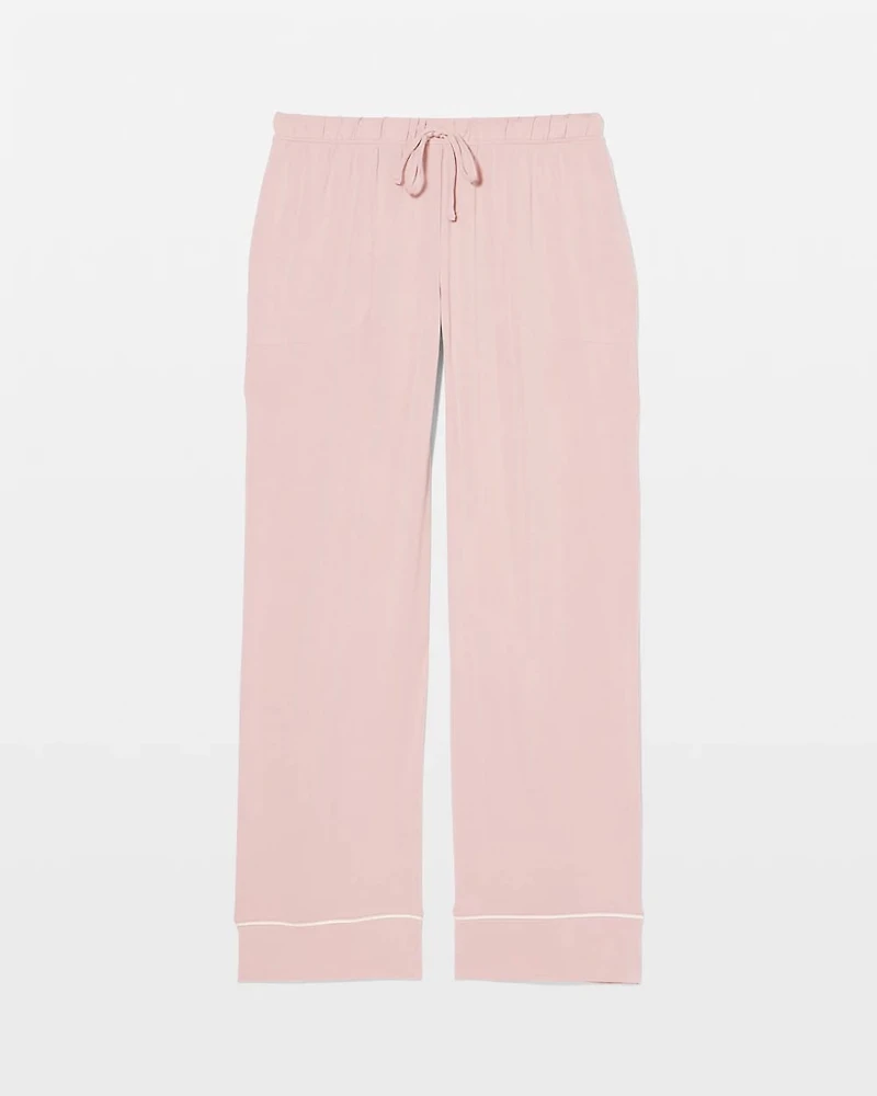 Solid Piped Pajama Pant