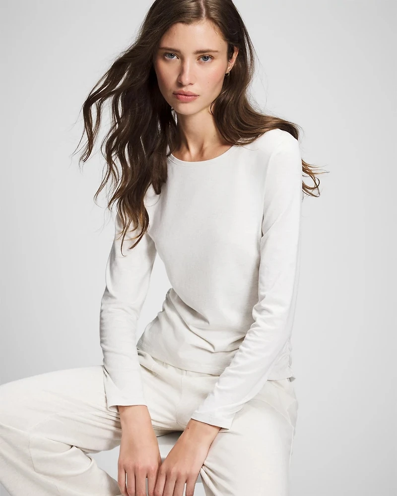 Ruched Long Sleeve Pajama Tee