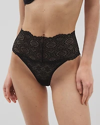 Crochet High-Waist Thong Panty