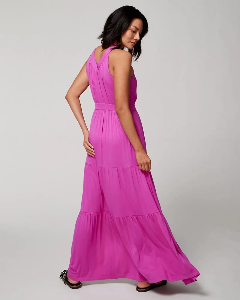 Crossover Halter Maxi Bra Dress