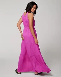 Crossover Halter Maxi Bra Dress