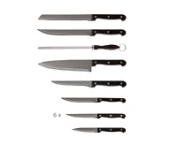 Ensemble de couteaux Rodi 14 pièces par thinkkitchen avec bloc, noir