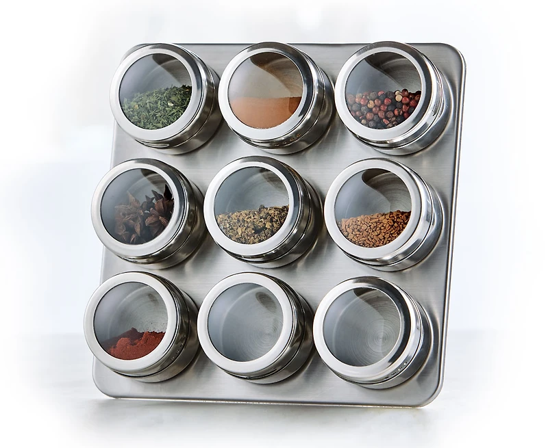 Ensemble de 9 pots non remplis avec support Magneto thinkkitchen