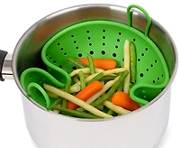 Cuiseur de légumes à la vapeur en silicone par thinkkitchen, vert