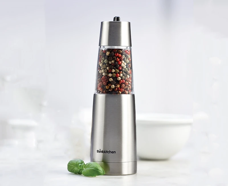 thinkkitchen Electric Salt or Pepper Mill, Silver