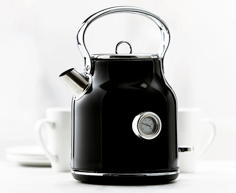 Bouilloire électrique Rétro thinkkitchen 1,7 L, noir